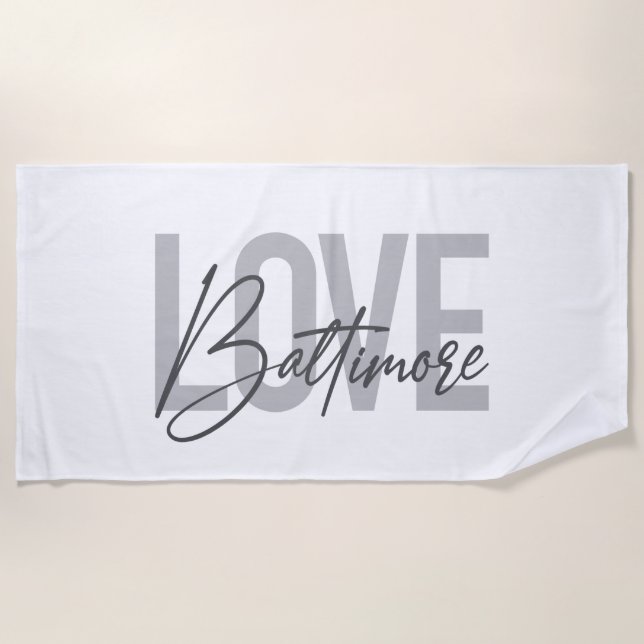 Serviette De Plage Design urbain simple et moderne tendance Love Balt (Devant)