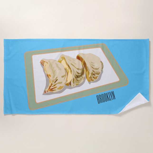 Serviette De Plage Dessin de Jiaozi / Chinese dumplings (Devant)