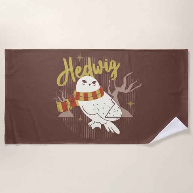 Serviette De Plage Dessin de la forêt fantaisiste d'Hedwig (Devant)