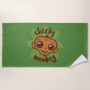 Serviette De Plage Dessin de primate de singe mignon