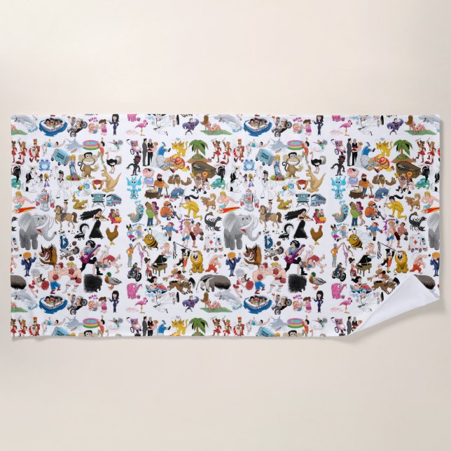 Serviette De Plage Dessins animés fous (Devant)
