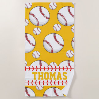 Serviette de plage d'été personnalisée de baseball