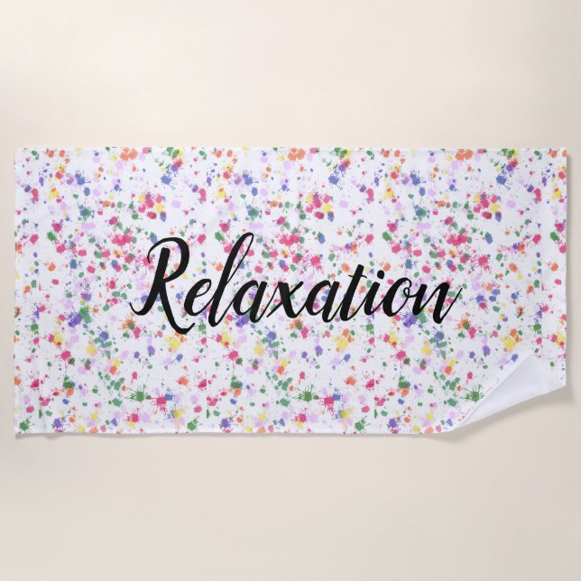 Serviette de plage détente avec éclaboussures de p (Devant)
