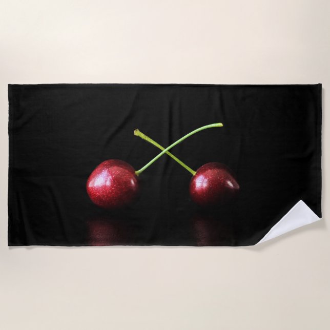 Serviette De Plage Deux cerises btcna (Devant)