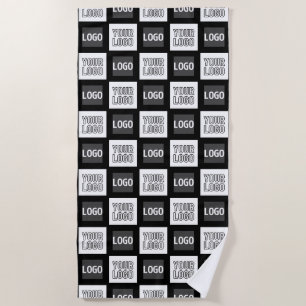 Serviette De Plage Deux logos ou images Motif répétitif