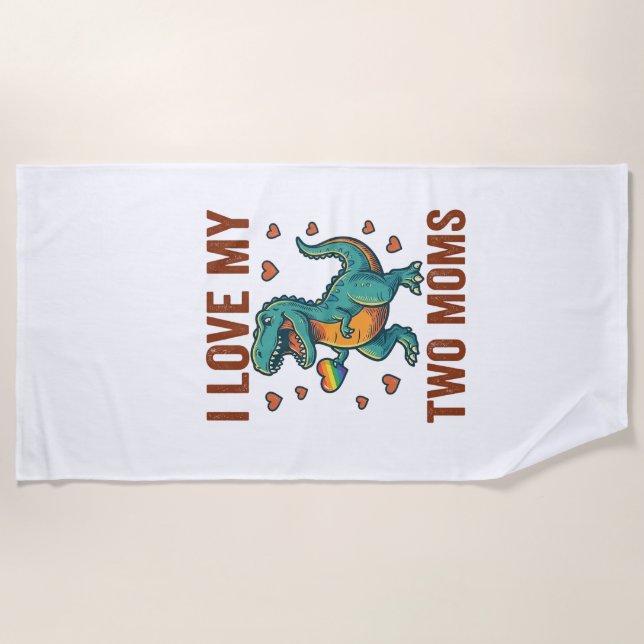 Serviette De Plage Deux mamans fières de la conception de T-Shirt vec (Devant)