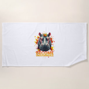 Serviette De Plage Devenez ingouvernable Retro Baby Hippo Moo Deng Au