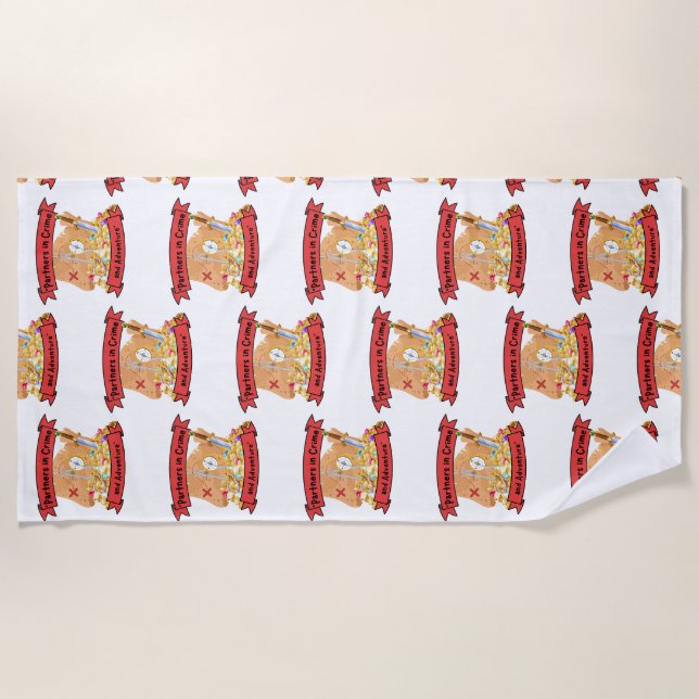 Serviette De Plage devis de carte pirate (Devant)