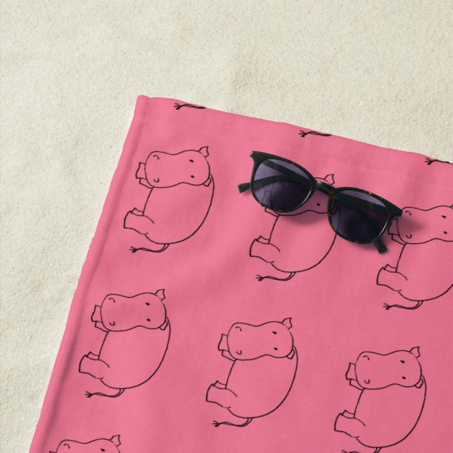 serviette de plage d'hippopotame (En situation)