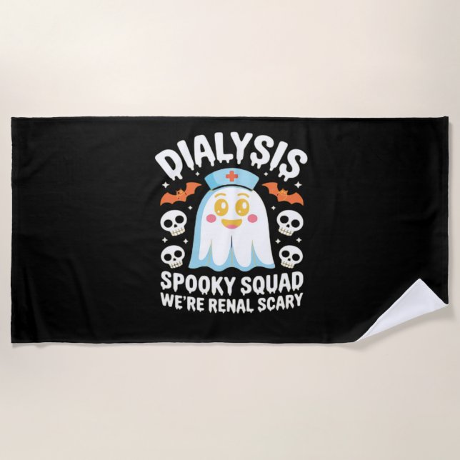 Serviette De Plage Dialyse Néphrologie Infirmière Cute Halloween Éffr (Devant)