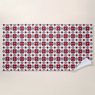 Serviette De Plage Diamant Ruby Gemstone Art, Rouge