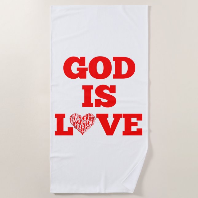 Serviette De Plage Dieu est amour Citation de la Bible (Devant)