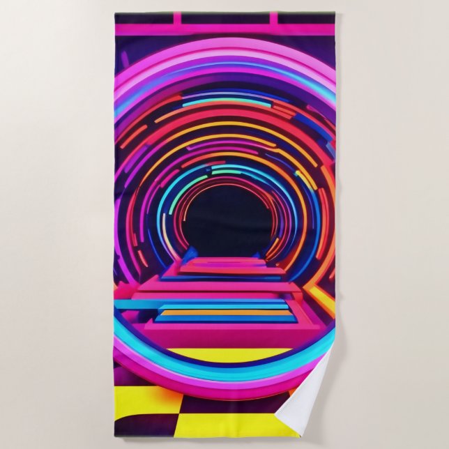 Serviette De Plage Dimensions du tunnel Neon (Devant)