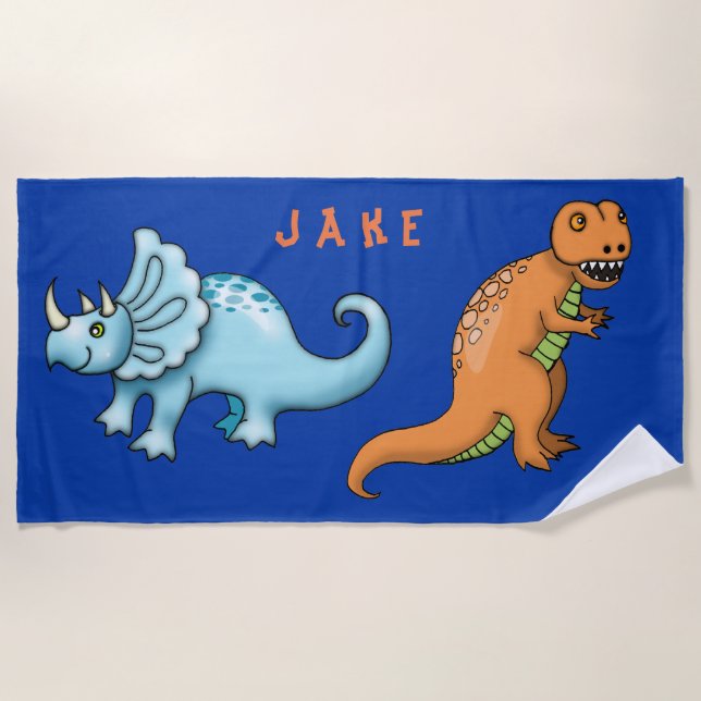 Serviette De Plage Dinosaure pour les enfants mignons (Devant)