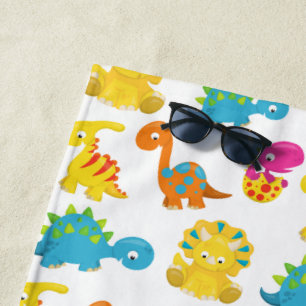 Serviette De Plage Dinosaures Mignons, Motif De Dinosaures, Baby Dino