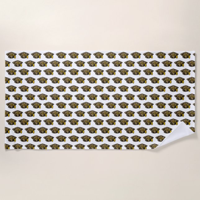Serviette De Plage Diplôme de Cap Khaki Camo (Devant)