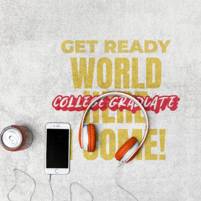 SERVIETTE DE PLAGE DIPLÔMÉ DE COLLÈGE - FAITES LE MONDE PRÊT ICI JE V (Créateur téléchargé)