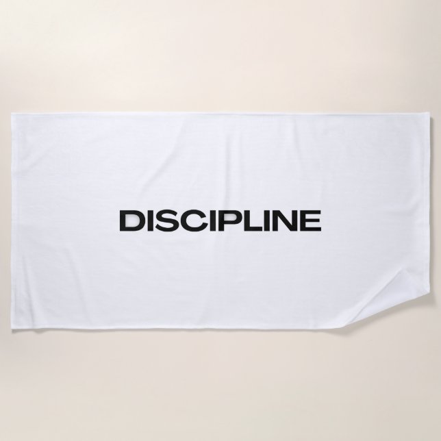 Serviette De Plage Discipline – Minimal Motivational Quote (Devant)