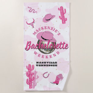Serviette De Plage Disco Cowgirl Bachelorette Week-end