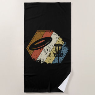 Serviette De Plage Disque Golf Panier Rétro