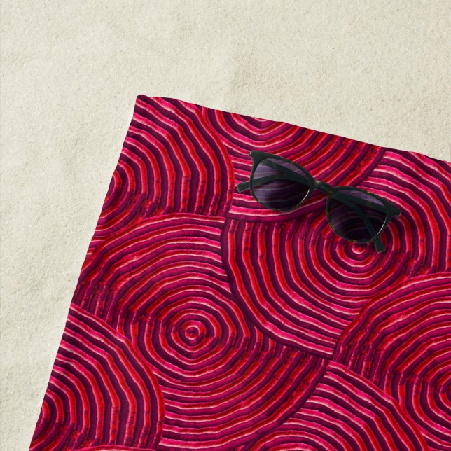 Serviette De Plage Dizzy Round À propos de Monogramme (En situation)