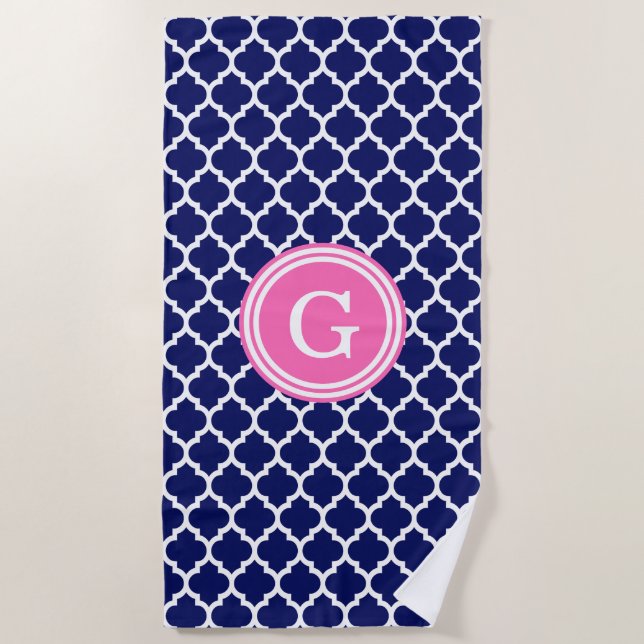 Serviette De Plage Do-it-yourself Couleur BG Marocain #5 1IR Monogram (Devant)