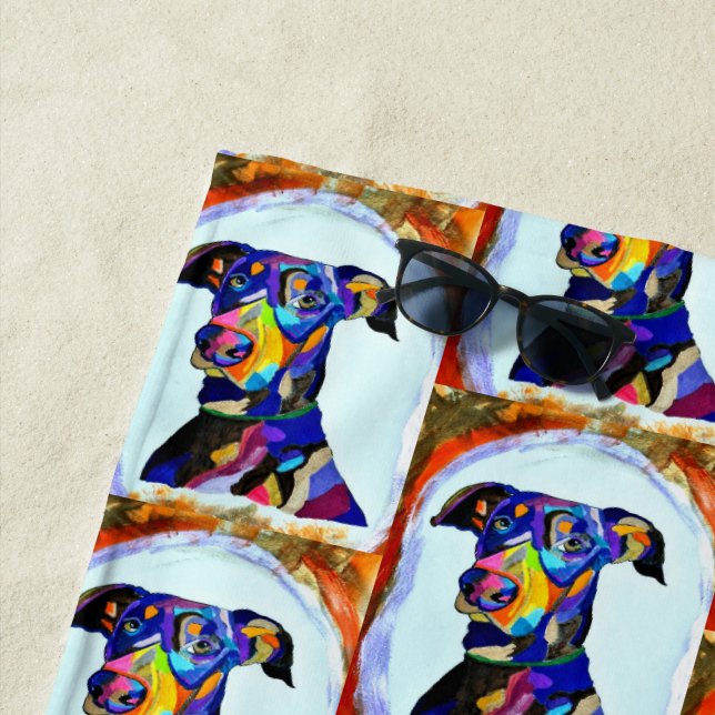 Serviette De Plage Doberman Love Beach Towel (En situation)