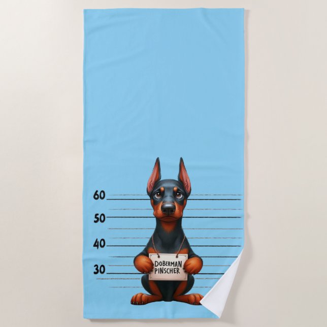 Serviette De Plage Doberman Pinscher vilain (Devant)