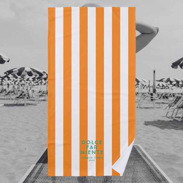 Serviette De Plage Dolce Far Niente Cinque Terra Orange (Créateur téléchargé)