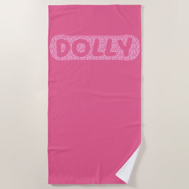 Serviette De Plage Dolly, coeurs nom costume Par CallisC (Devant)