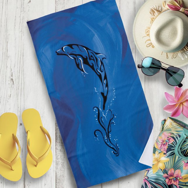 Serviette De Plage Dolphine bleue (Créateur téléchargé)
