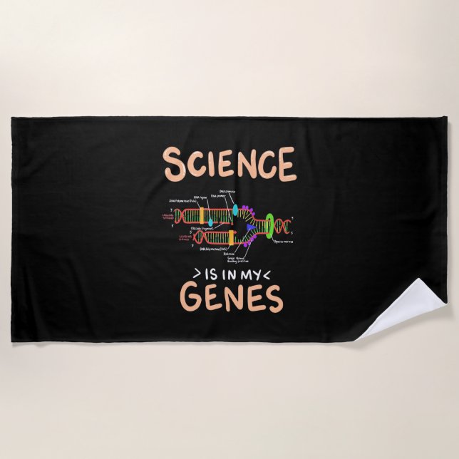 Serviette De Plage Don de scientifique | La science est dans mes gène (Devant)