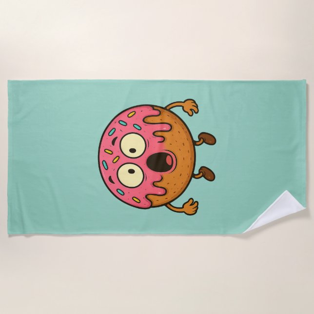 Serviette De Plage Donut surpris (Devant)