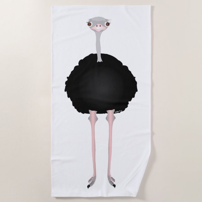 Serviette de plage d'Ostrich (Devant)