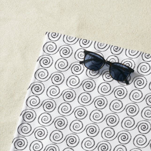 Serviette De Plage Double Spiral Celtic Pattern (En situation)