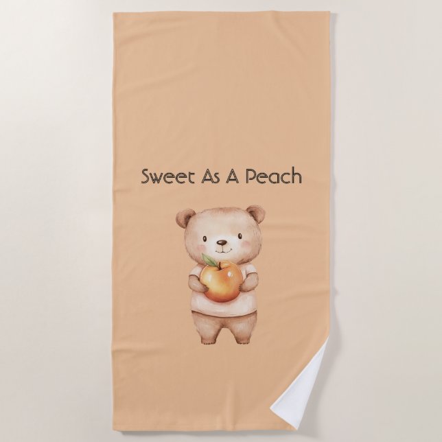 Serviette De Plage Doux comme un ours à la pêche (Devant)