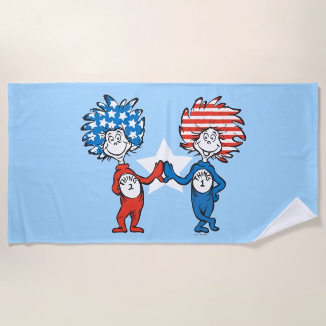 Serviette De Plage Dr. Seuss | Chose Un Chose Deux Graphique Patrioti (Devant)