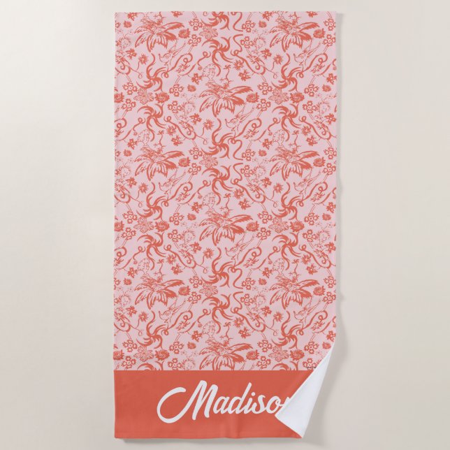 Serviette De Plage Dr Seuss | Motif de la Fête des mères florales (Devant)