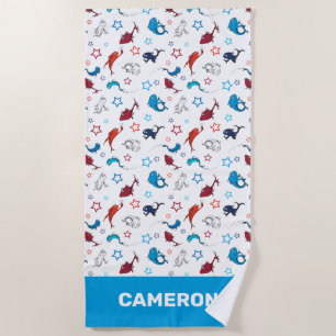 Serviette De Plage Dr. Seuss   Un Poisson Deux Poissons Motif Étoilé