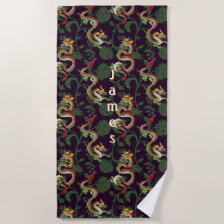 Serviette De Plage Dragon d'eau vert