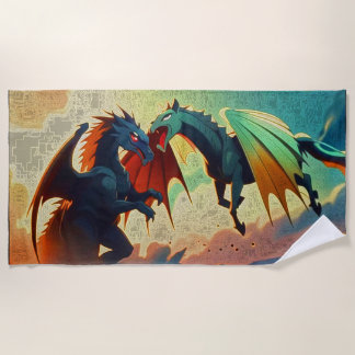 Serviette De Plage Dragon vs Pegasus