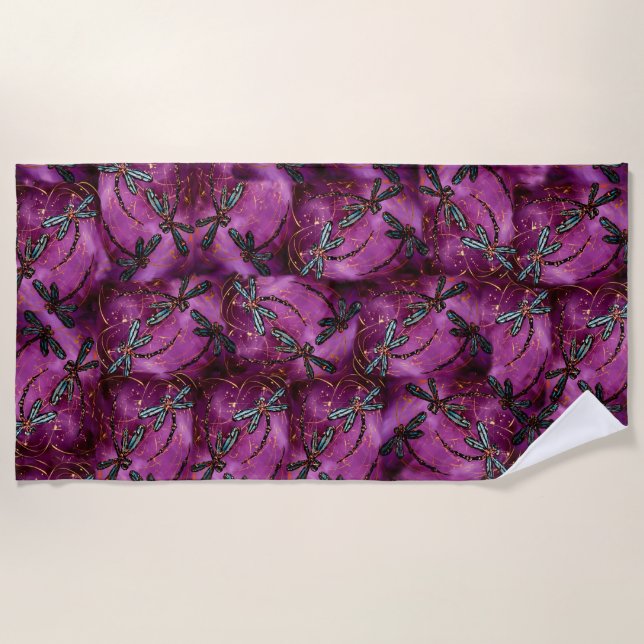 Serviette De Plage Dragonfly Bourgogne Flit Beach Towne (Devant)