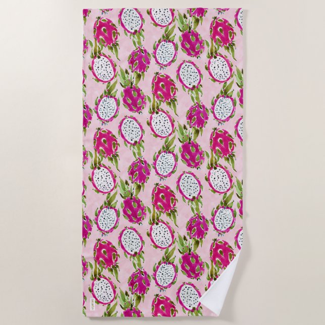 Serviette De Plage DRAGONFRUITY Pink Pitaya (Devant)