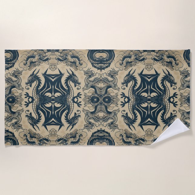 Serviette De Plage Dragons Fantasy Antiquités  (Devant)