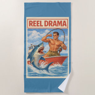 Serviette De Plage Drame de Bobine Pêcheur de Requin Drôle de Nauti