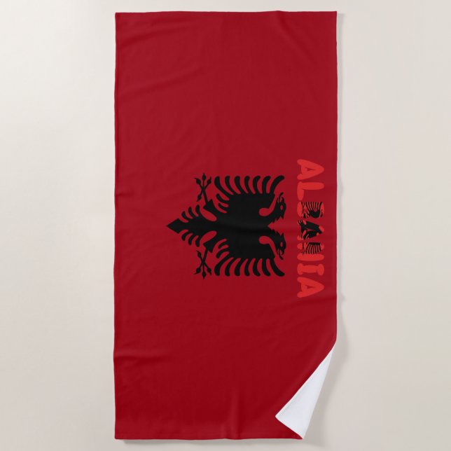 Serviette De Plage Drapeau albanais (Devant)