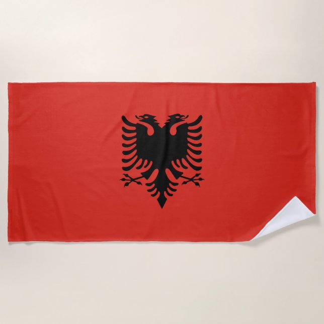 Serviette De Plage Drapeau albanais (Devant)