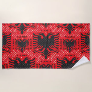 Serviette De Plage Drapeau albanais motif 2