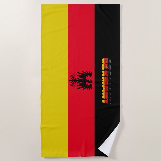 Serviette De Plage Drapeau allemand (Devant)