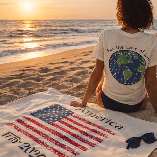Serviette De Plage Drapeau Américain 1776 à 2026 États-Unis 250e Anni (Créateur téléchargé)